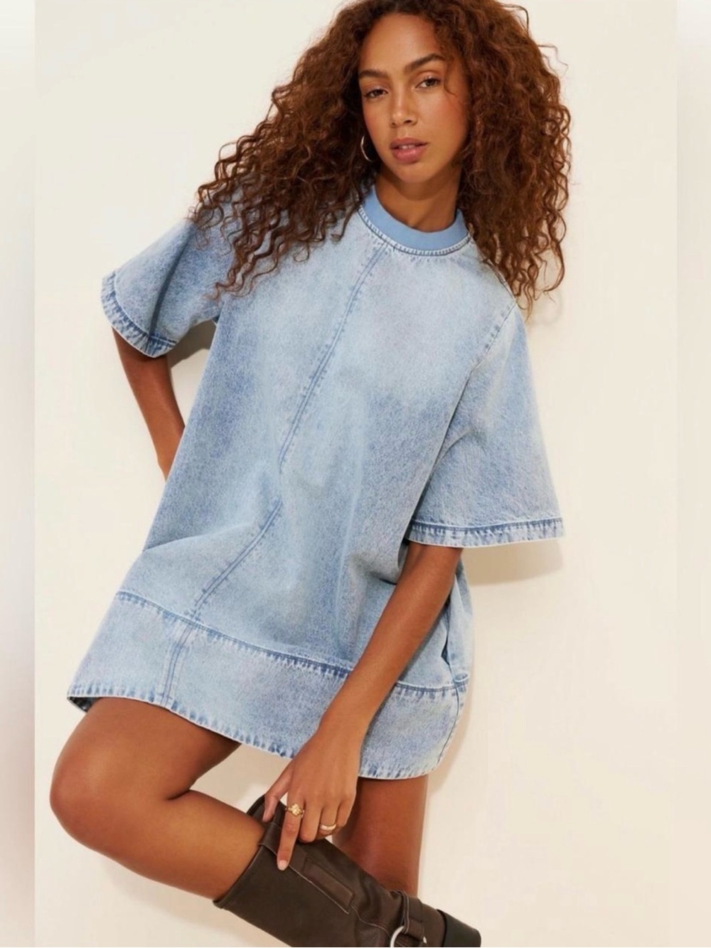 Free People Soft Sage Short Sleeve Mini Dress - Picture 8 of 9